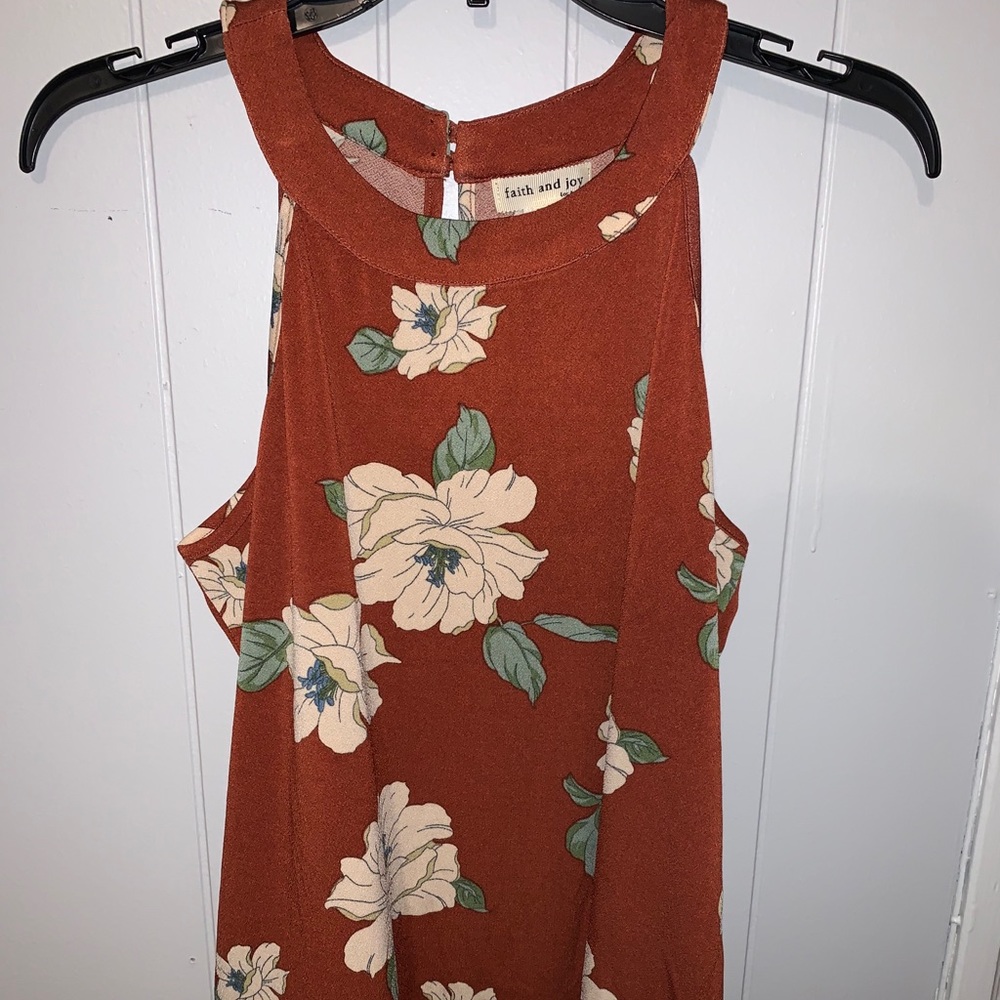 Scoop neck Faith and Joy Floral Tank Top